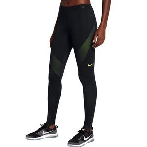 Nike pro hyper warm tights in black / volt.